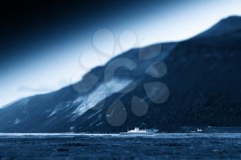 Arctic Norway ship postcard background hd