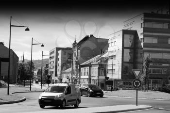 Norway black and white city streets background hd