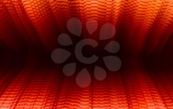 Horizontal vibrant vivid red business presentation 3d extruded cubes tunnel abstraction background backdrop