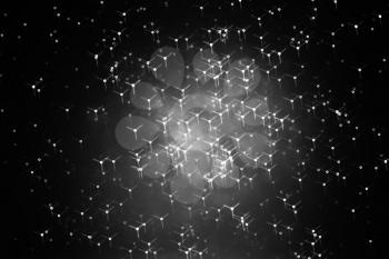 Horizontal black and white particles in space hd