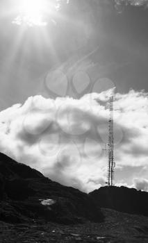 Vertical meteorological tower at Norway background hd