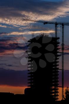 Building construction silhouette