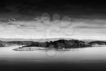 Black and white Norway islands landscape background hd