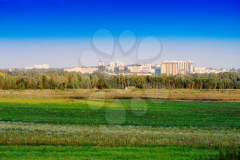 Dramatic field near Dmitrov city background hd
