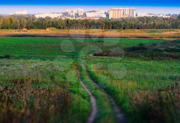 Russian road to Dmitrov city background hd