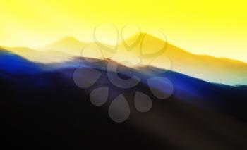 Horizontal gorgeous abstract sunset painting