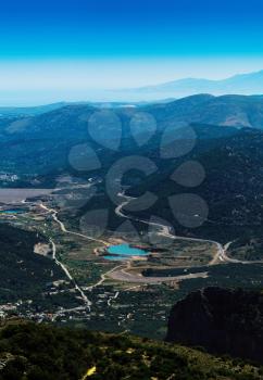 Vertical Greece Crete dramatic valley landscape background backdrop