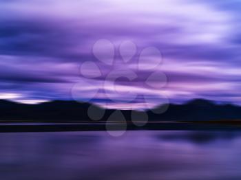 Horizontal vivid purple Norway evening landscape abstraction background backdrop