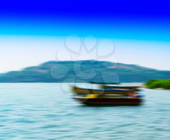 Horizontal vivid boats motion blur abstraction background backdrop