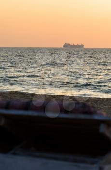 Вeck-chair ocean ship silhouette