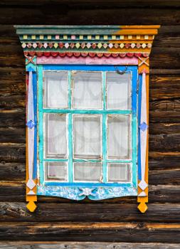 Vertical Russian window design decoration composition