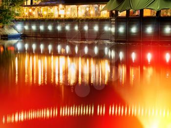 Moscow Clean ponds during night city background