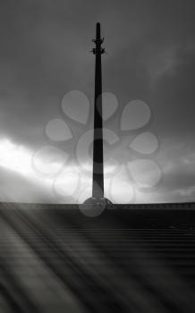 Vertical black and white monument of victory background hd