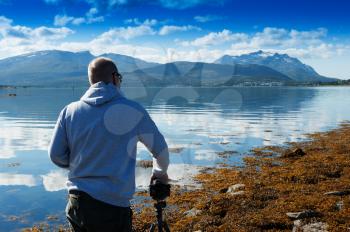 Taking photo of Norway background hd