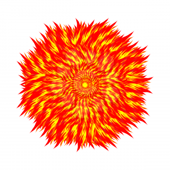 Fireball on a white background. Circle of flame. Vector illustration of   elements of nature.
