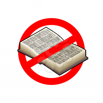 Stop read. It is forbidden to education. Red prohibition sign. Crossed-book. Ban tuition
