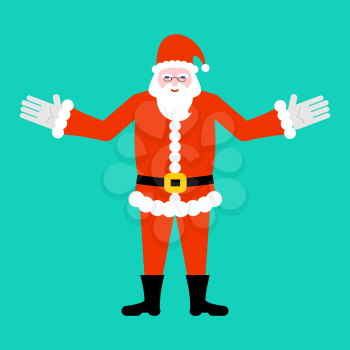 Santa Claus isolated. Beard and mustache. Xmas template. Red Hat. Christmas icon. Head of an old man on white background
