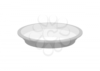 Empty plate isolated. large dish on white background
