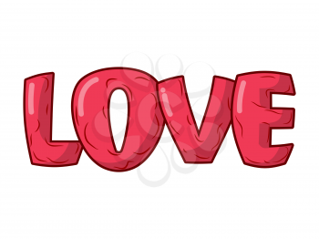 Love lettering isolated emblem. Illustration for Valentines Day
