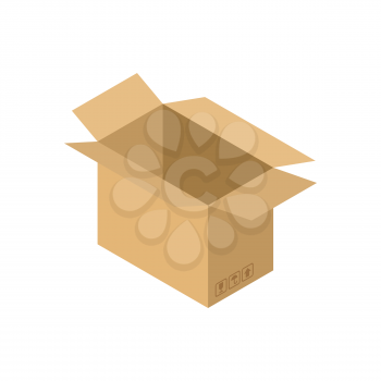 Cardboard box open isolated. Containers for Moving