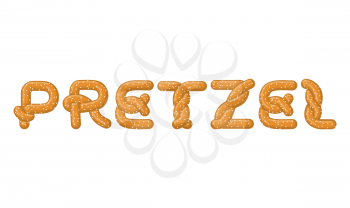 Pretzel lettering. Bake snack font. Traditional German meal alphabet