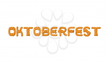Oktoberfest lettering. Pretzel font. Bake snack alphabet. Traditional German meal is ABC