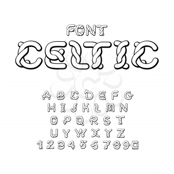 Celtic font. norse medieval ornament ABC. Traditional ancient manuscripts alphabet
