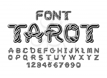 Tarot font. Traditional ancient manuscripts Celtic alphabet. norse medieval ornament ABC. 
