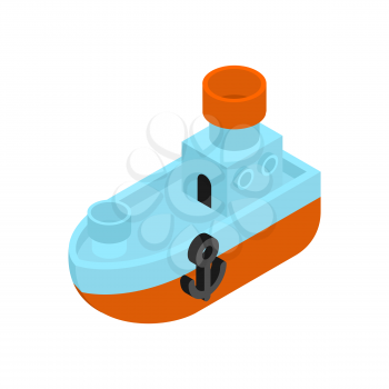 Steamboat cartoon style. Ship Kids Style. vector illustration

