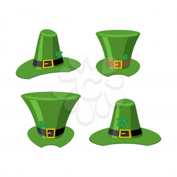 Leprechaun Green hat isolated. St. Patrick's Day national holiday. Hat Magic Dwarf in Ireland.Traditional Irish Festival
