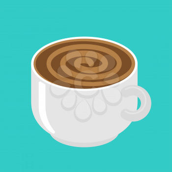 Hypnot coffee mug. hypnosis aroma swirl. Invigorating Hypnotic drink isolated.