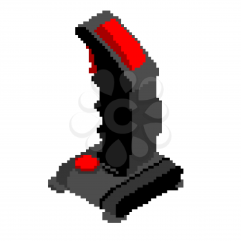 Retro Joystick pixel art. Old Gamepad pixel steering wheel for video isometry game. vintage  Game controller 8 bit
