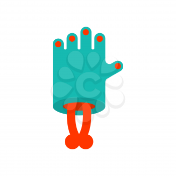 Zombie arm and bone isolated. green hand of dead man. vector illustration 
