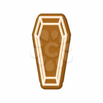 Halloween cookie coffin. gingerbread rip. Cookies for terrible holiday. Vector illustration
