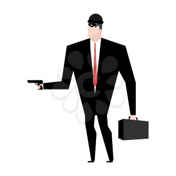 Businessman robber. Business robbery. Boss criminal. Vector illustration
