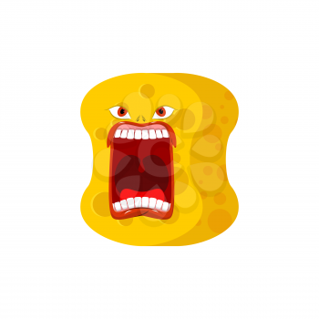 sponge emoji scream. Emotions shout yellow avatar sponge for cleansing
