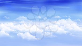 Digital painting of the clouds in a blue sky.