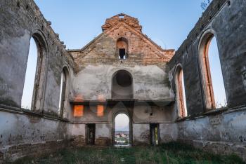 Abandoned Catholic Church of St. George in the village of Krasnopole, Mykolaiv region, Ukraine