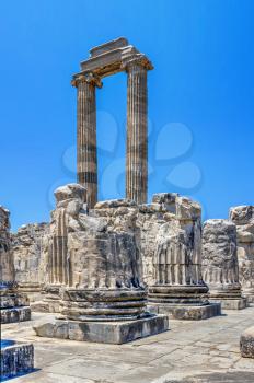 The Temple of Apollo at Didyma, Turkey. Panoramic view on a sunny summer day