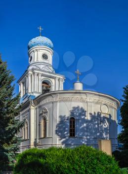 Svyatogorsk, Ukraine 07.16.2020.  Intercession Church on the territory of the Svyatogorsk Lavra  in Ukraine, on a sunny summer morning