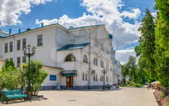 Svyatogorsk, Ukraine 07.16.2020.  Hotel on the territory of the Svyatogorsk Lavra  in Ukraine, on a sunny summer day