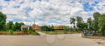 Svyatogorsk, Ukraine 07.16.2020.  Monarkh hotel complex near the Svyatogorsk or Sviatohirsk lavra on a sunny summer morning