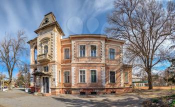 Odessa, Ukraine 03.17.2020. Ruined Marazli house in Odessa, Ukraine, on a sunny spring morning