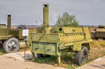 Pobugskoe, Ukraine 09.14.2019. Old military equipment in the Soviet Strategic Nuclear Forces Museum, Ukraine, on a sunny day