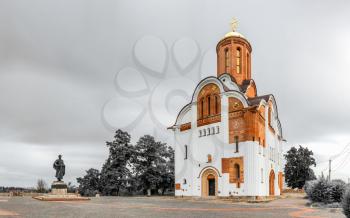 Bila Tserkva, Ukraine 06.20.2020. Georgiyivska or Heorhiyivska church in the city of Bila Tserkva, Ukraine, on a cloudy summer day