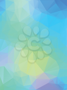 Abstract natural polygonal background. Smooth spring colors blue to green