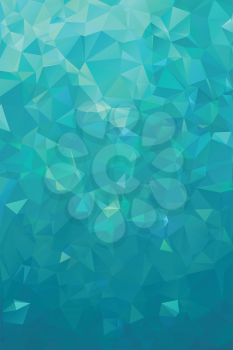 Turquoise Geometric background with triangles. Nothern lights winter polygonal back