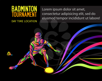 Badminton sport invitation poster or flyer background with empty space, banner template