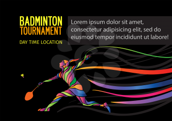 Badminton sport invitation poster or flyer background with empty space, banner template
