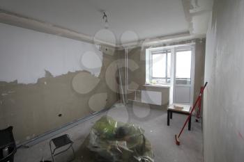 Material for repairs in an apartment is under construction, remodeling, rebuilding and renovation. Making walls from gypsum plasterboard or drywall